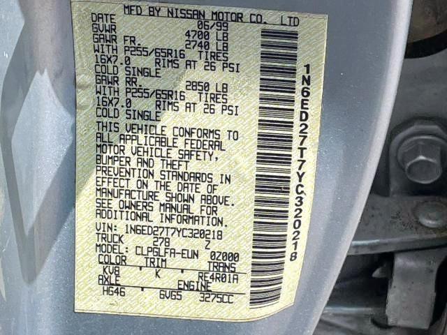 Photo 10 from auction – 2000 NISSAN FRONTIER C with VIN 1N6ED27T7YC320218