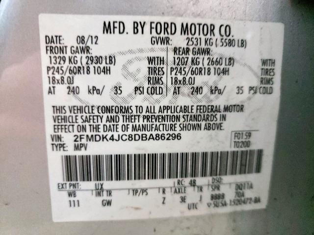Photo 10 from auction – 2013 FORD EDGE SEL with VIN 2FMDK4JC8DBA86296