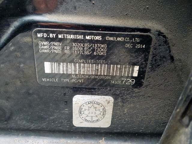 Photo 9 from auction – 2015 MITSUBISHI MIRAGE DE with VIN ML32A3HJ9FH038084
