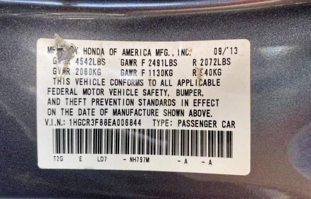 Photo 10 from auction – 2014 HONDA ACCORD EXL with VIN 1HGCR3F88EA006844