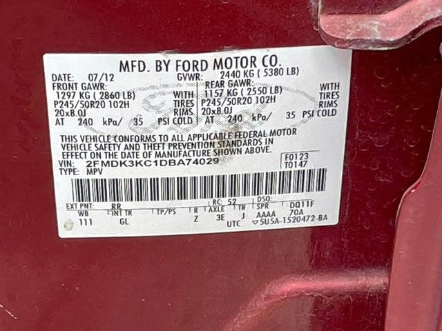 Photo 10 from auction – 2013 FORD EDGE LIMIT with VIN 2FMDK3KC1DBA74029