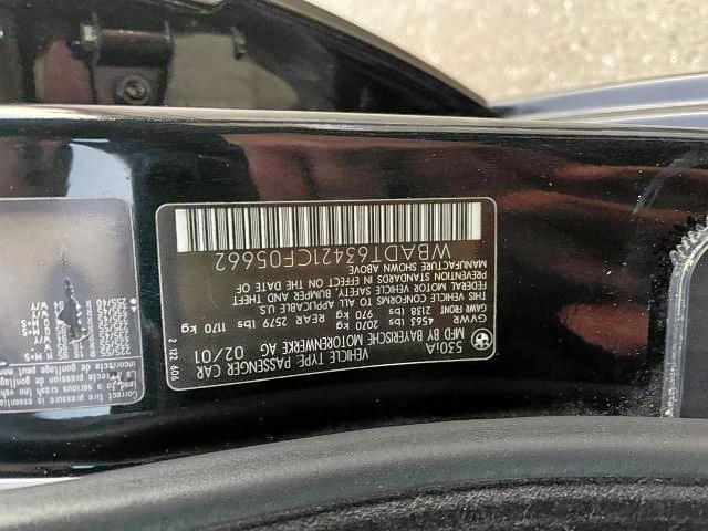 Photo 10 from auction – 2001 BMW 530 I AUTO with VIN WBADT63421CF05662