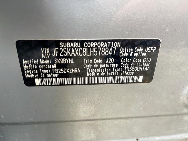 Photo 10 from auction – 2020 SUBARU FORESTER T with VIN JF2SKAXC8LH578847
