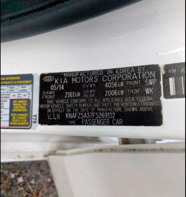 Photo 10 from auction – 2015 KIA FORTE SX with VIN KNAFZ5A37F5269112