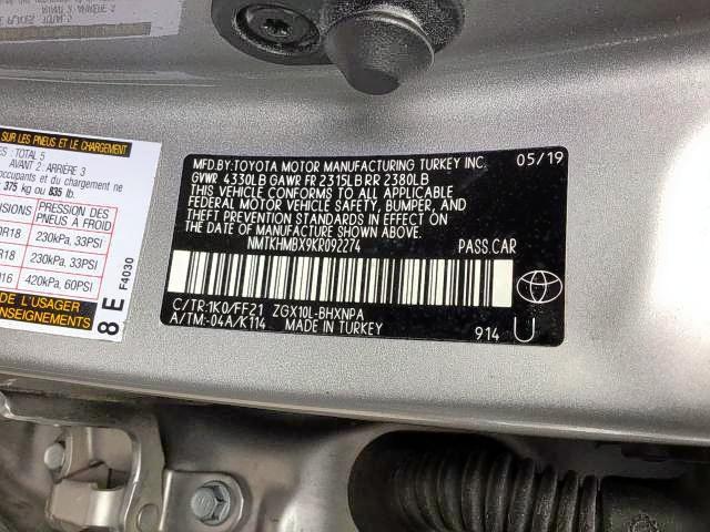 Photo 10 from auction – 2019 TOYOTA C-HR XLE with VIN NMTKHMBX9KR092274