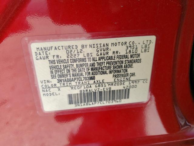 Photo 10 from auction – 2012 NISSAN SENTRA 2.0 with VIN 3N1AB6AP7CL703960