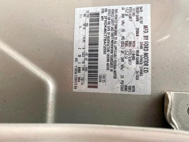 Photo 10 from auction – 2007 FORD EDGE SE with VIN 2FMDK46C77BA72550