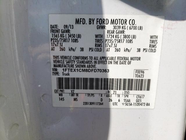 Photo 10 from auction – 2013 FORD F150 SUPER with VIN 1FTEX1CM8DFD70363