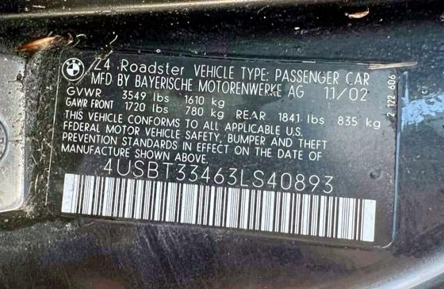 Снимка 10 от търг – 2003 BMW Z4 2.5 с VIN 4USBT33463LS40893