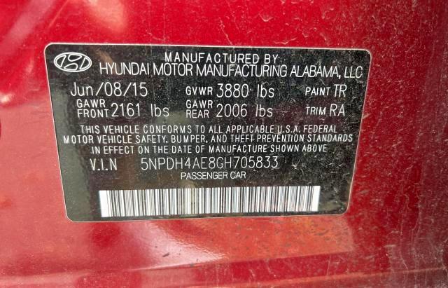 Photo 10 from auction – 2016 HYUNDAI ELANTRA SE with VIN 5NPDH4AE8GH705833