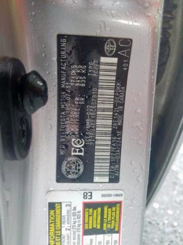 Photo 9 from auction – 2011 TOYOTA COROLLA with VIN 2T1BU4EEXBC657910