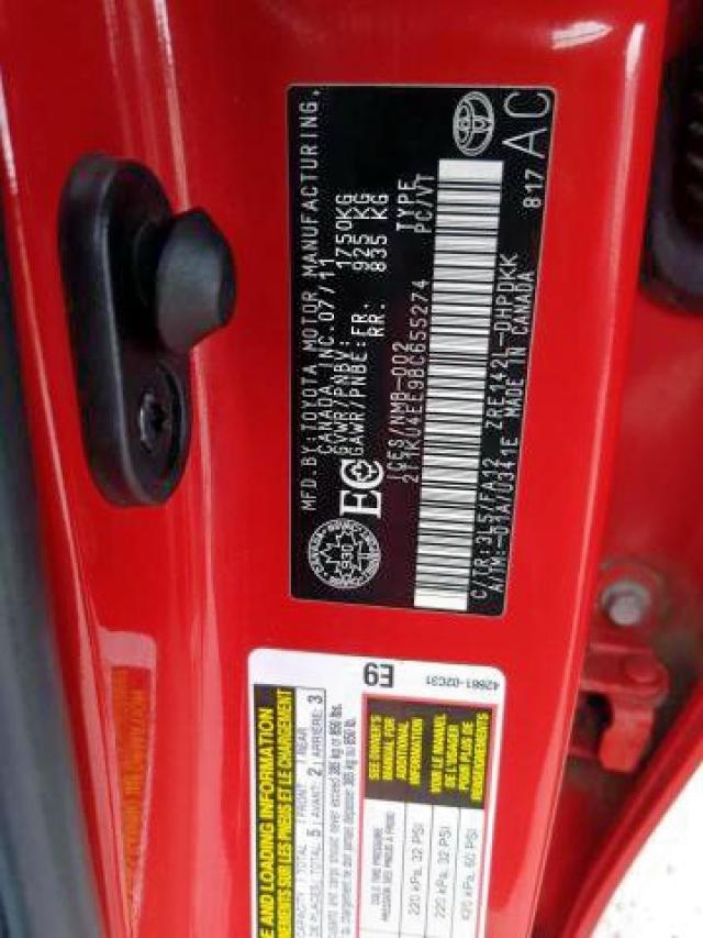 Photo 9 from auction – 2011 TOYOTA COROLLA MA with VIN 2T1KU4EE9BC655274