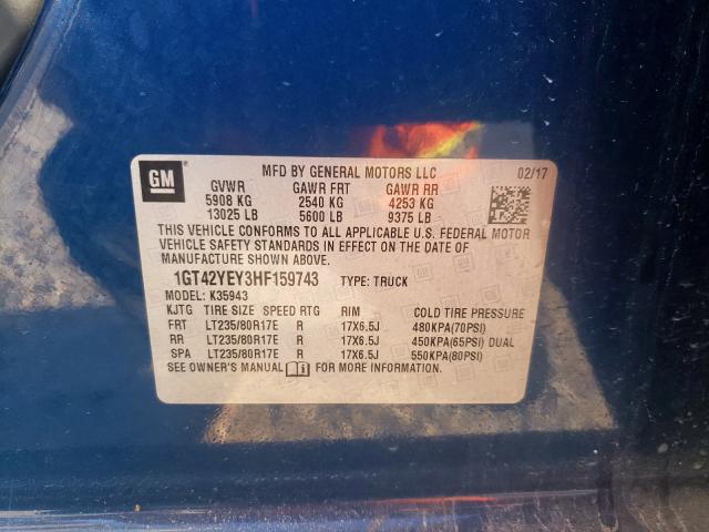 Photo 10 from auction – 2017 GMC SIERRA K35 with VIN 1GT42YEY3HF159743