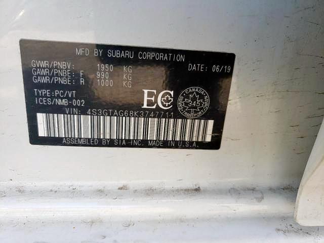 Photo 9 from auction – 2019 SUBARU IMPREZA with VIN 4S3GTAG68K3747711