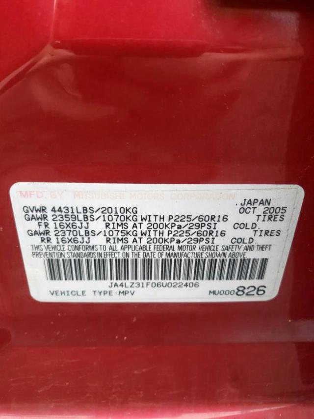 Photo 10 from auction – 2006 MITSUBISHI OUTLANDER with VIN JA4LZ31F06U022406