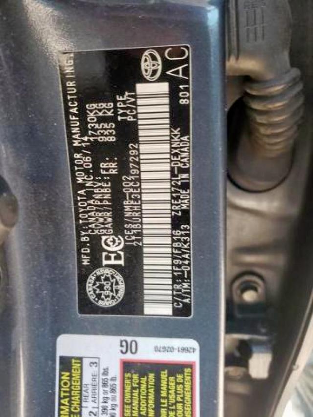 Photo 9 from auction – 2014 TOYOTA COROLLA L with VIN 2T1BURHE3EC197292