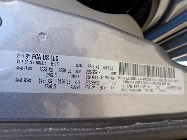 Photo 10 from auction – 2016 CHRYSLER TOWN & COU with VIN 2C4RC1BG6GR101378