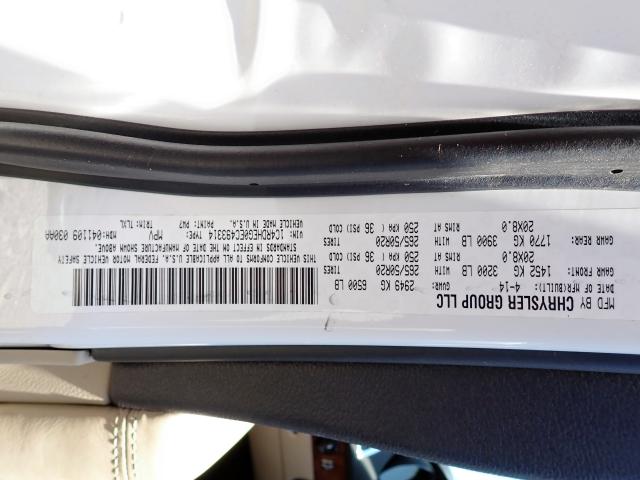 Photo 10 from auction – 2014 DODGE DURANGO CI with VIN 1C4RDHEG0EC493314