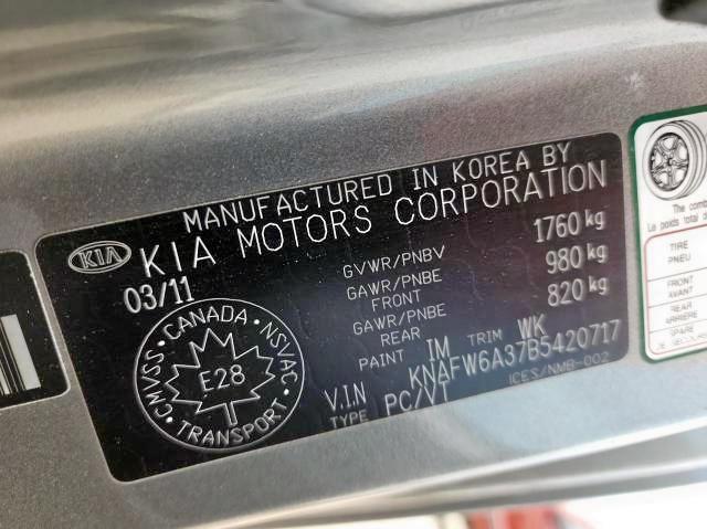 Photo 10 from auction – 2011 KIA FORTE SX with VIN KNAFW6A37B5420717