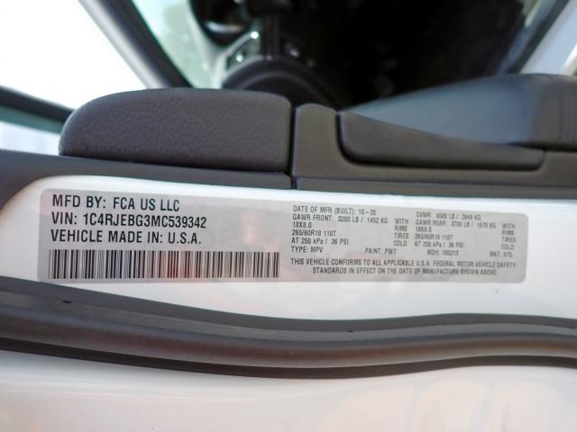 Photo 10 from auction – 2021 JEEP GRAND CHER with VIN 1C4RJEBG3MC539342