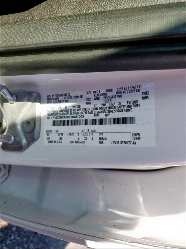 Photo 10 from auction – 2014 FORD ESCAPE SE with VIN 1FMCU9GX0EUA81005