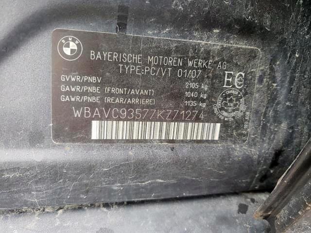 Photo 9 from auction – 2007 BMW 328 XI with VIN WBAVC93577KZ71274