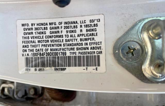 Photo 10 from auction – 2013 HONDA CIVIC HYBR with VIN 19XFB4F39DE001769
