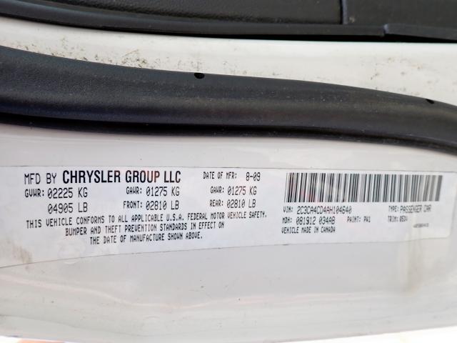 Photo 10 from auction – 2010 CHRYSLER 300 TOURIN with VIN 2C3CA4CD4AH104640