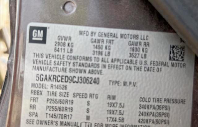 Photo 10 from auction – 2012 BUICK ENCLAVE with VIN 5GAKRCED9CJ306240