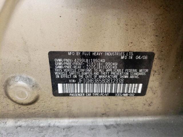 Photo 10 from auction – 2008 SUBARU IMPREZA OU with VIN JF1GH63658G832338