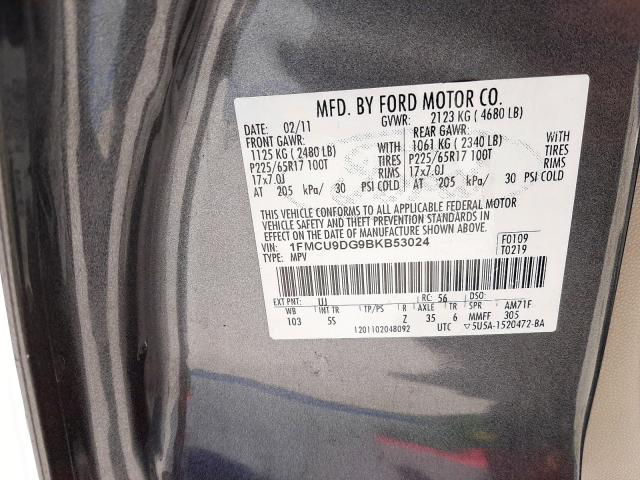 Photo 10 from auction – 2011 FORD ESCAPE XLT with VIN 1FMCU9DG9BKB53024