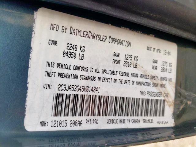 Photo 10 from auction – 2005 CHRYSLER 300 TOURIN with VIN 2C3JA53G45H614841