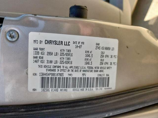 Photo 9 from auction – 2008 DODGE GRAND CARA with VIN 1D8HN54P98B107865