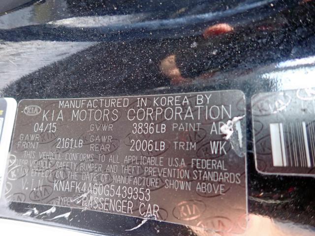 Photo 10 from auction – 2016 KIA FORTE LX with VIN KNAFK4A60G5439353
