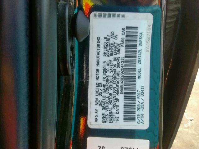 Photo 10 from auction – 2009 TOYOTA COROLLA with VIN 1NXBU40E29Z044311