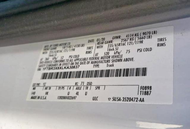 Photo 10 from auction – 2020 FORD TRANSIT T- with VIN 1FTBR3X8XLKA30837
