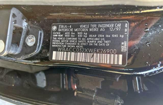 Photo 10 from auction – 1998 BMW 318 I AUTO with VIN WBACC032XWEK26900