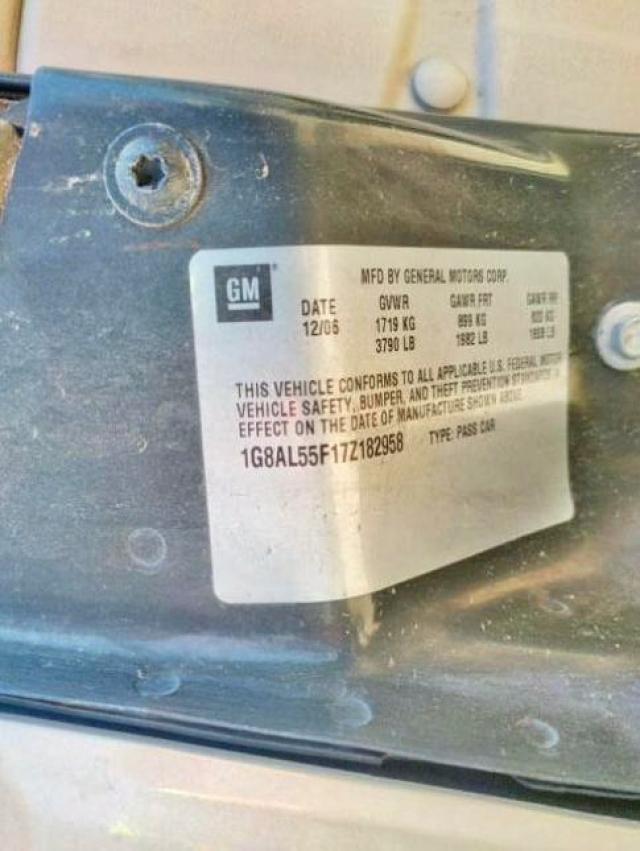 Photo 10 from auction – 2007 SATURN ION LEVEL with VIN 1G8AL55F17Z182958