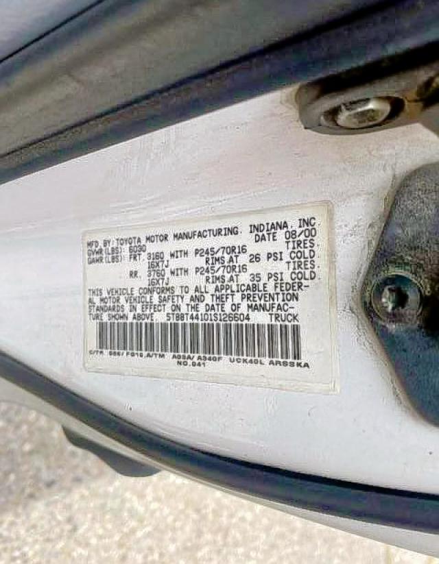 Photo 10 from auction – 2001 TOYOTA TUNDRA ACC with VIN 5TBBT44101S126604
