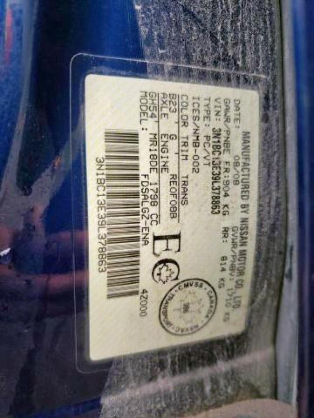 Photo 9 from auction – 2009 NISSAN VERSA S with VIN 3N1BC13E39L378863