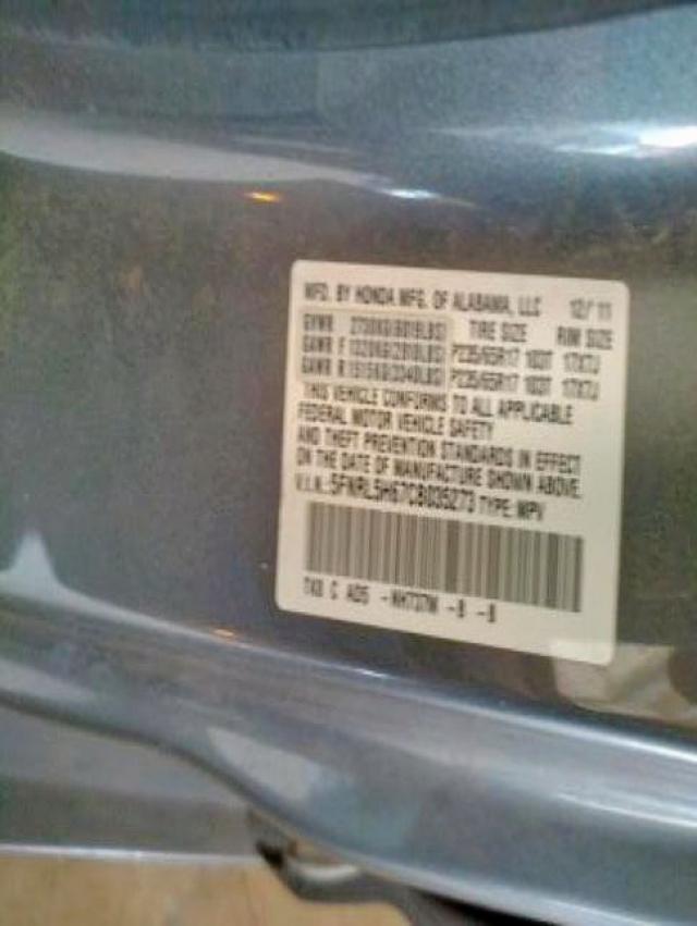 Photo 10 from auction – 2012 HONDA ODYSSEY EX with VIN 5FNRL5H67CB035273