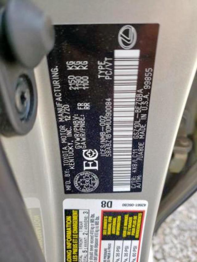 Photo 9 from auction – 2021 LEXUS ES 350 with VIN 58ABZ1B10MU090084