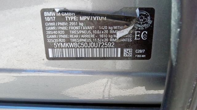Photo 9 from auction – 2018 BMW X6 M with VIN 5YMKW8C50J0U72592