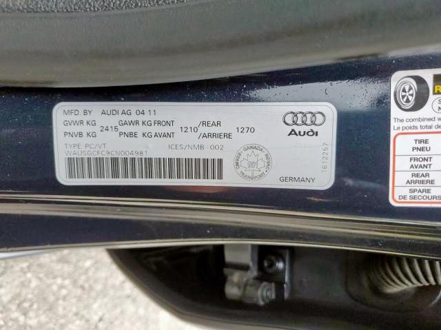 Photo 10 from auction – 2012 AUDI A7 PRESTIG with VIN WAUSGCFC9CN004981