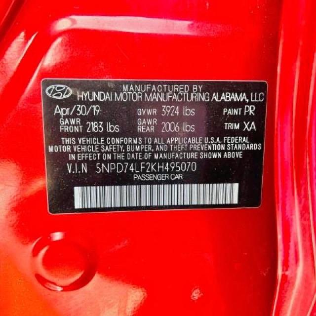 Photo 10 from auction – 2019 HYUNDAI ELANTRA SE with VIN 5NPD74LF2KH495070