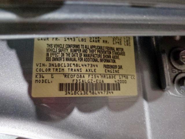 Zdjęcie 10 z aukcji – 2008 NISSAN VERSA S z VIN 3N1BC13E98L447344