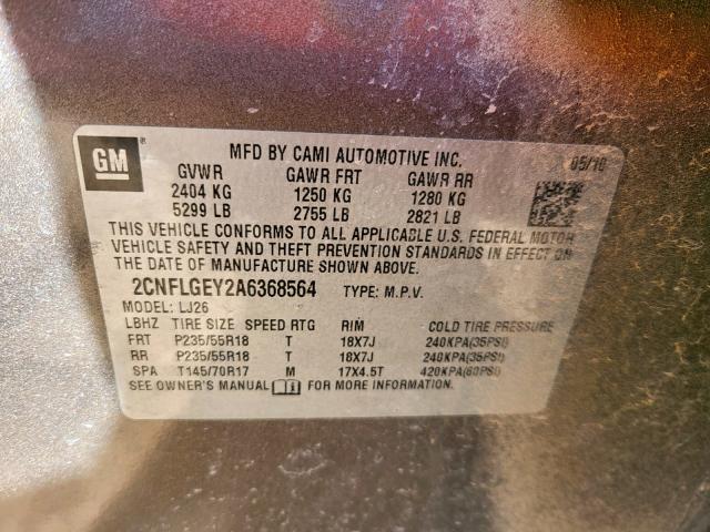 Photo 10 from auction – 2010 CHEVROLET EQUINOX LT with VIN 2CNFLGEY2A6368564