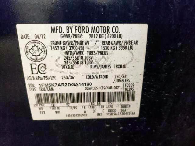 Photo 10 from auction – 2013 FORD EXPLORER P with VIN 1FM5K7AR2DGA14190
