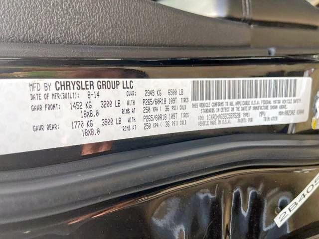 Photo 10 from auction – 2014 DODGE DURANGO SX with VIN 1C4RDHAG5EC597528