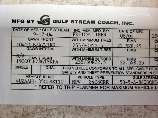 Photo 10 from auction – 2005 GULF STREAM CRESCENDO with VIN 4UZAAHDC35CU88110